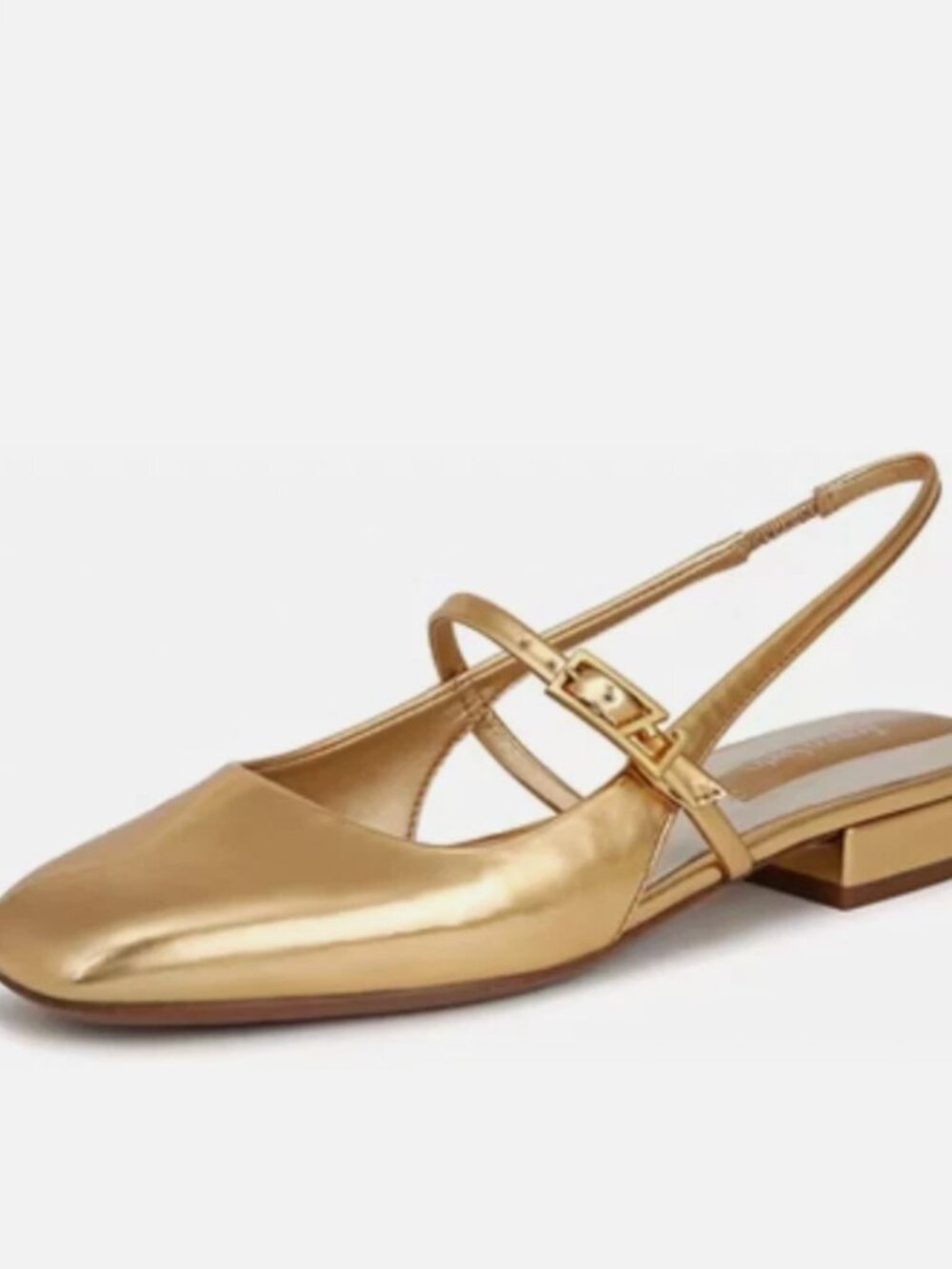 Franco Sarto Women’s Gold Destin Slingback Ballet Flat Round Toe Buckle 9